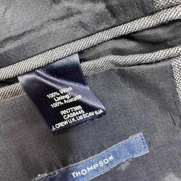 J Crew Sport Coat Men 36R Gray Wool Thompson Two Button Blazer Suit Jacket NWT - Picture 4 of 16